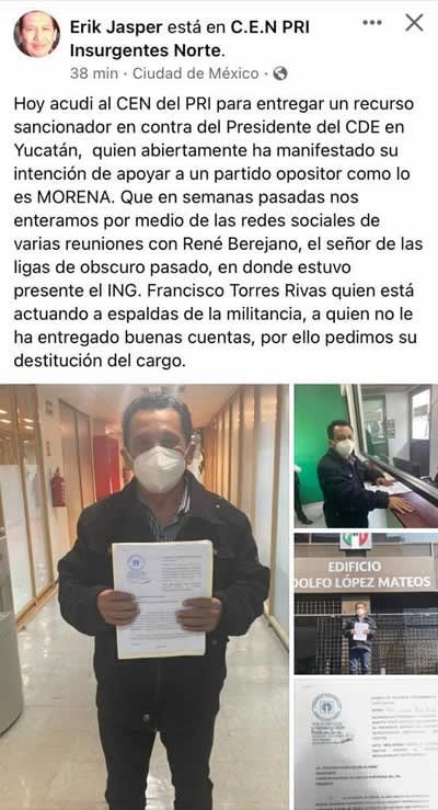 ERIK JASPER EL MOTULEÑO QUE SE ATREVIÓ A LEVANTAR LA VOZ EN EL PRI DE PANCHO TORRES.