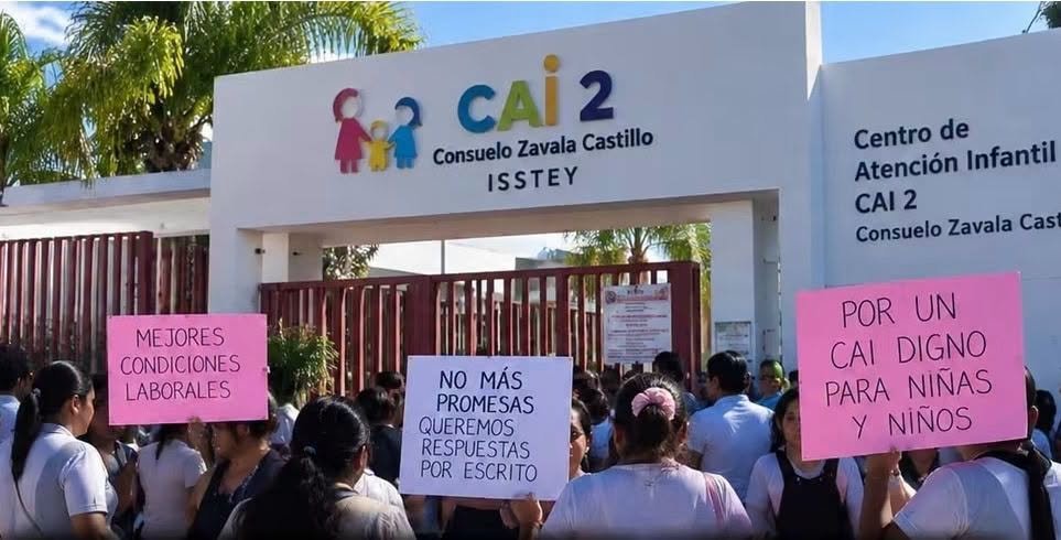 Operativo brazos caídos en los Centros de Atención Infantil del Isstey.