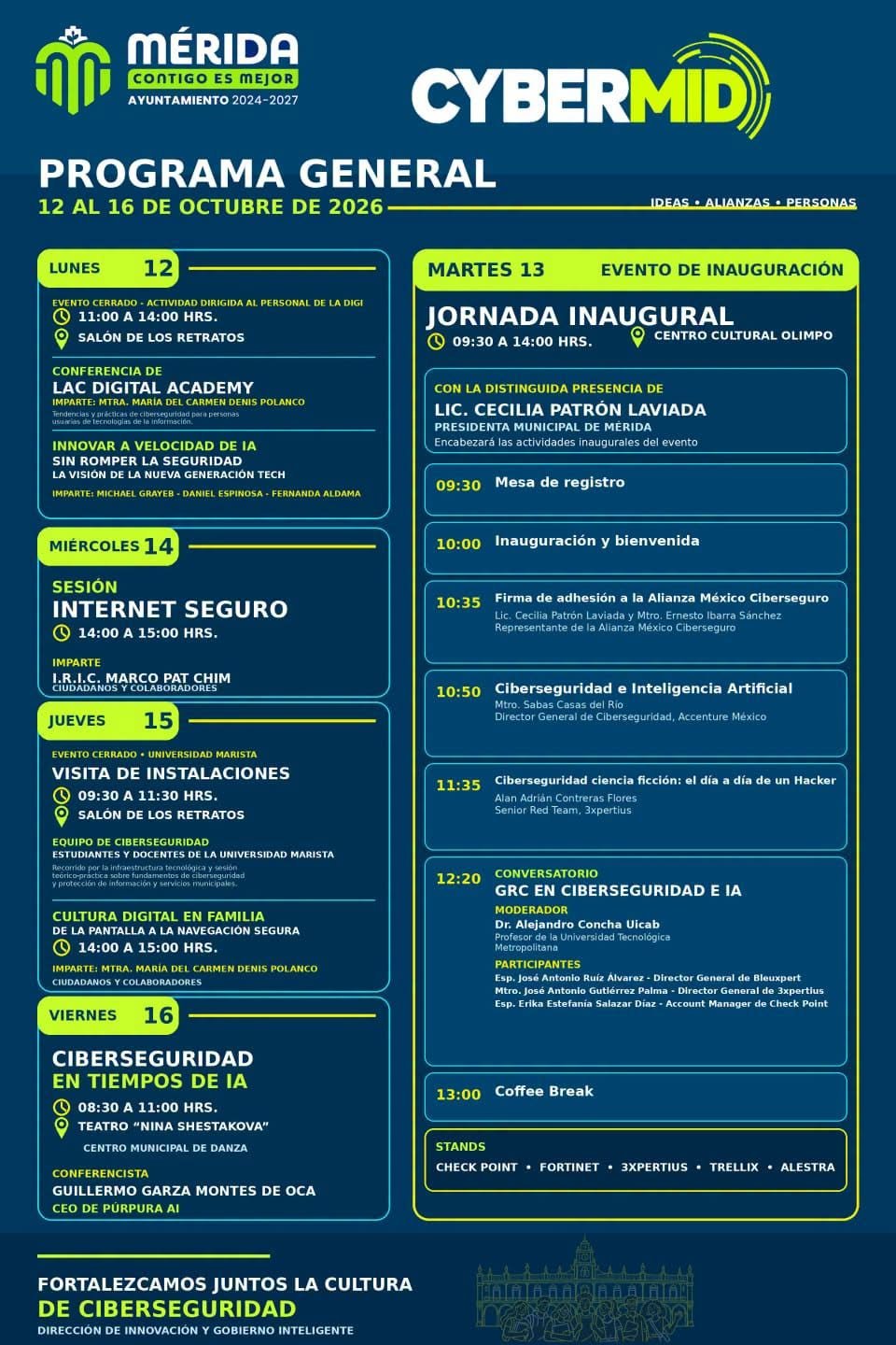 Mérida fortalece la cultura de ciberseguridad con una semana de actividades para ciudadanía y servidores públicos.