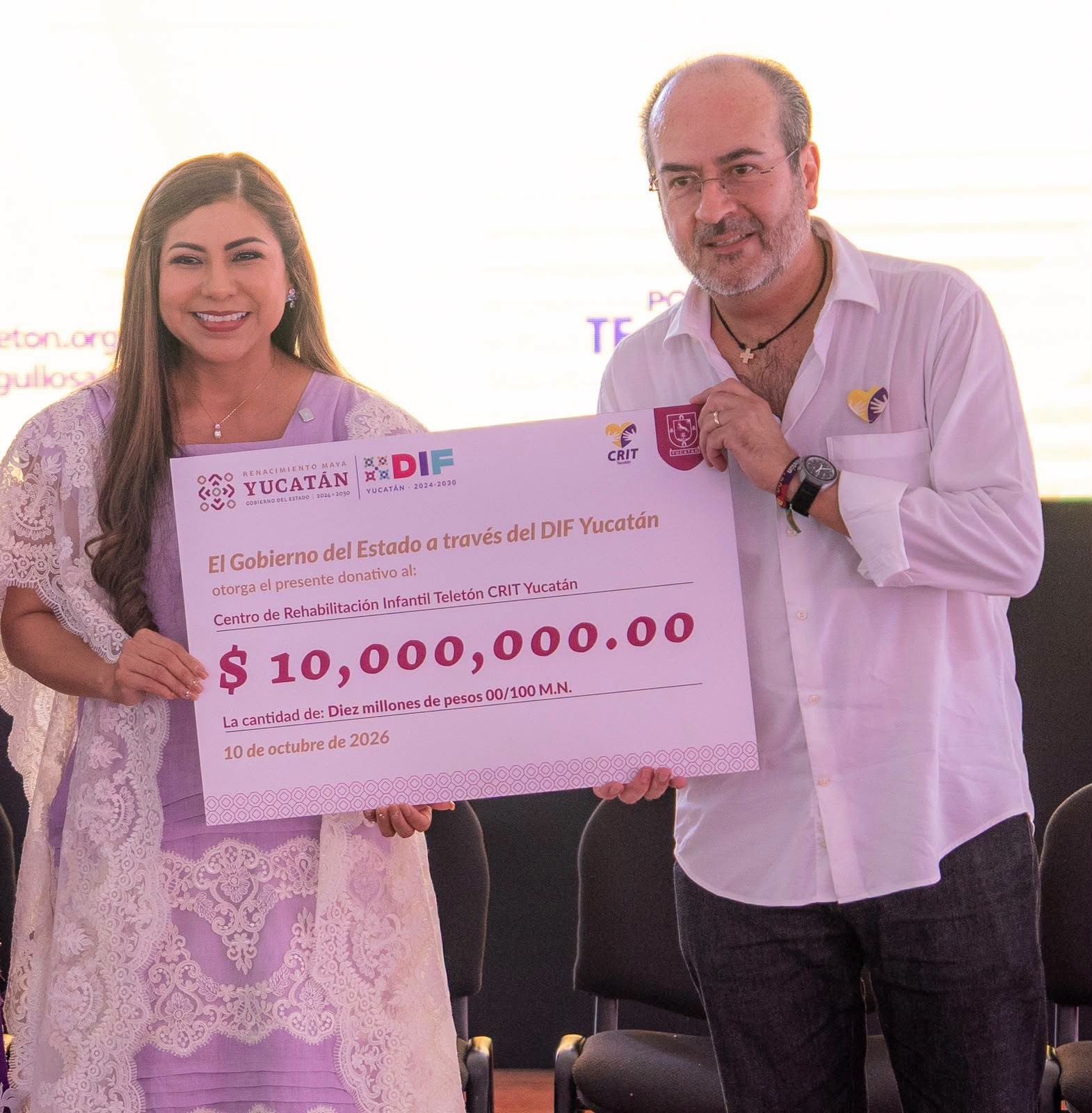 *DIF Yucatán entrega 10 millones de pesos al Teletón para fortalecer la atención del autismo*