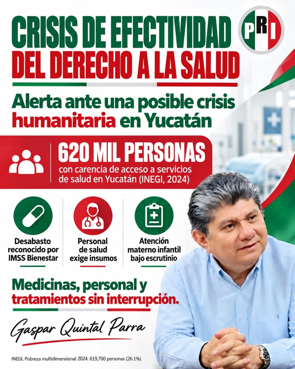 YUCATÁN ENFRENTA UNA CRISIS DE EFECTIVIDAD DEL DERECHO A LA SALUD: GASPAR QUINTAL